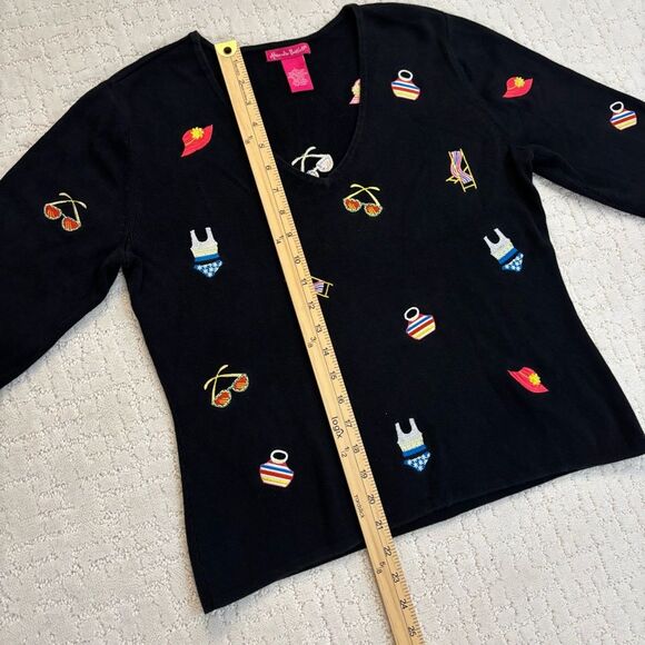 Vintage Alexandra Bartlett Sweater Resort wear Black Women's Size Large - Picture 4 of 12